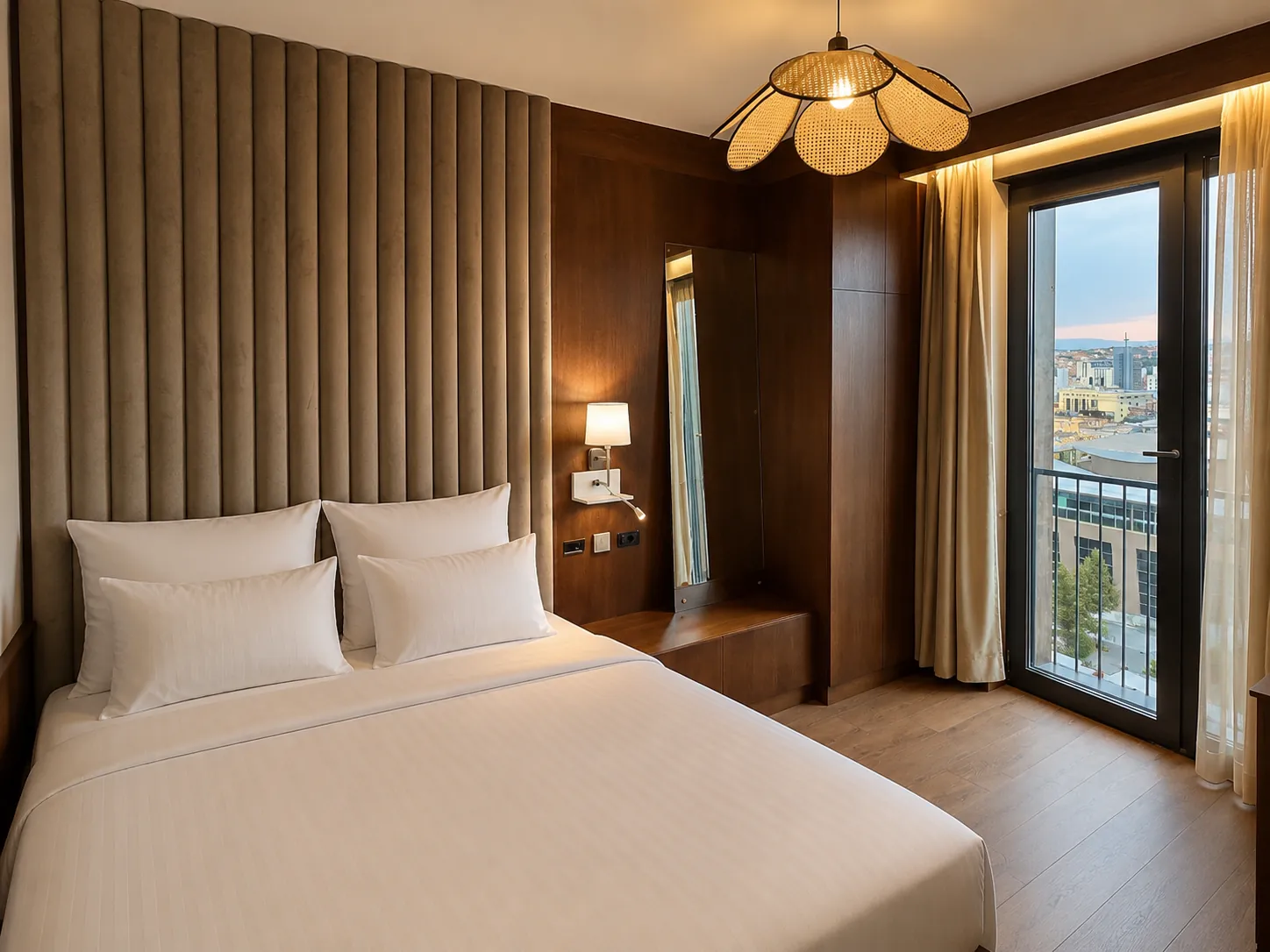 Deluxe King room with balcony and city view at Lusso boutique hotel, Prishtina